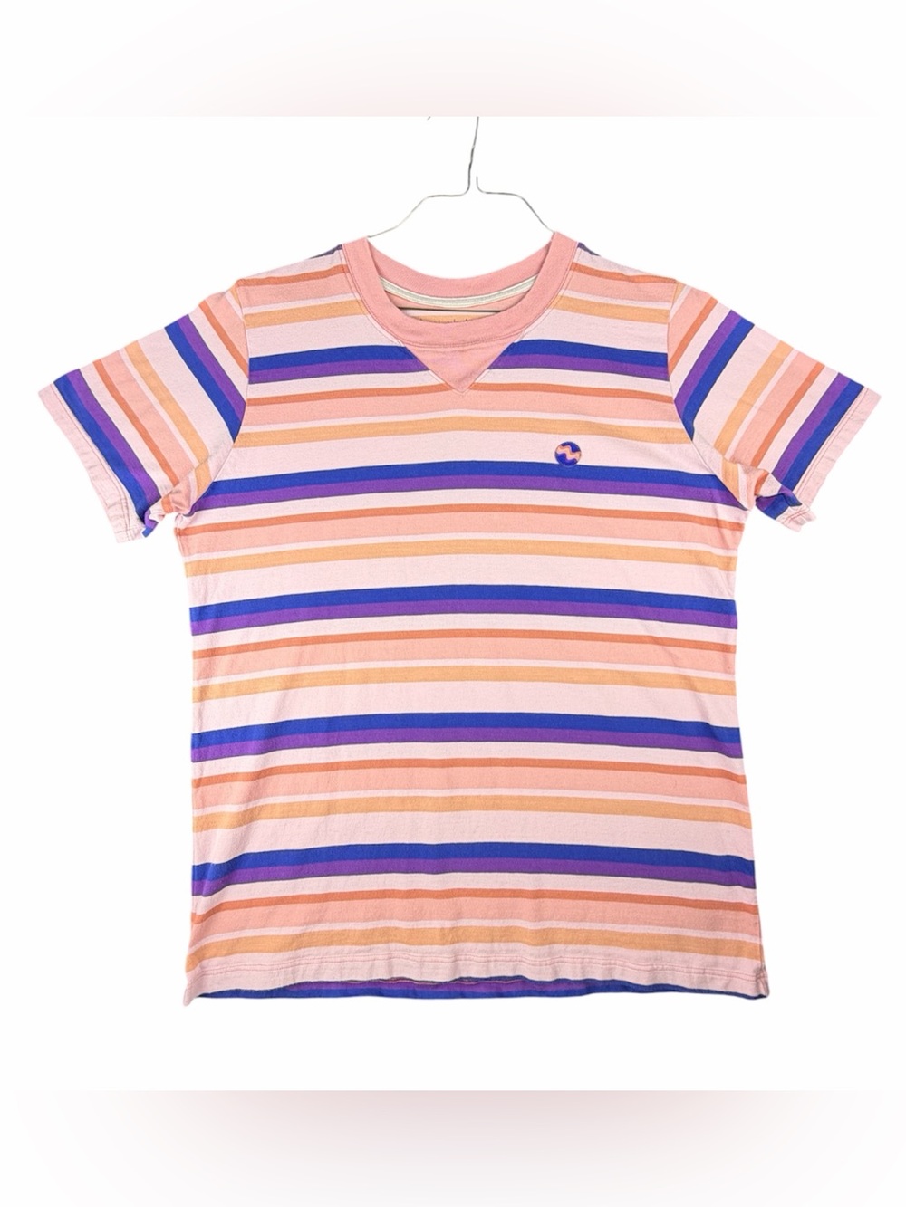 Mokuyobi Sandbox Rainbow Stripe Shirt Patch Detail Retro Colorblock, Size Medium